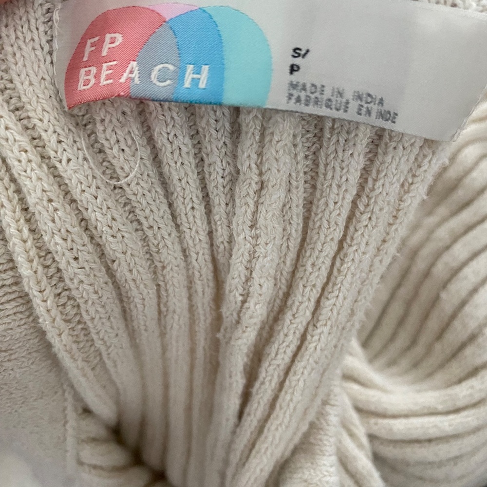 Free People Cream Ribbed Jumpsuit - Picture 6 of 6
